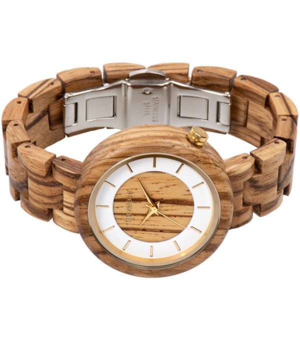 Holzspecht Wood Wrist Watch Sonnentaler Zebra Wood