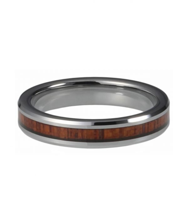 Tungsten ring with wood
