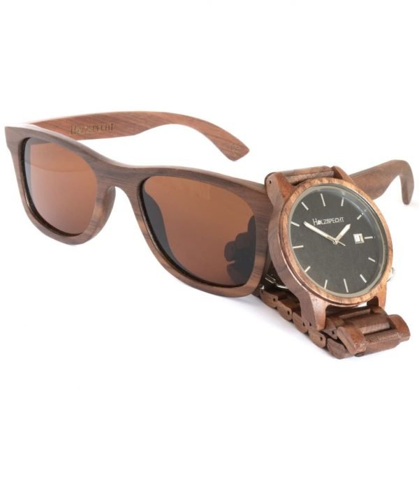 Wood Watch and Wood Sunglasses Walnut