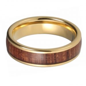 Holzspecht Ring Regulus from Tungsten and Wood