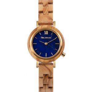 Holzspecht Wood Watch Hochglück Olive with Marble