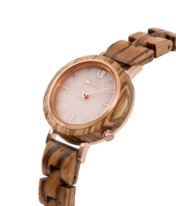 Holzspecht Wood Watch Hochglück Zebra Wood for Women