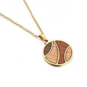 Necklace made of wood gold
