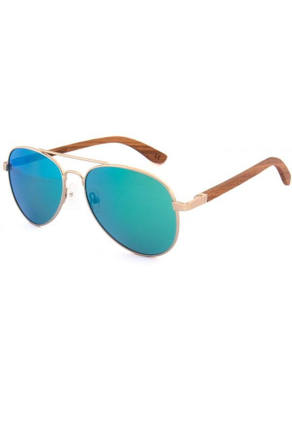 Holzsonnenbrille Blickfang Zebrano Grün