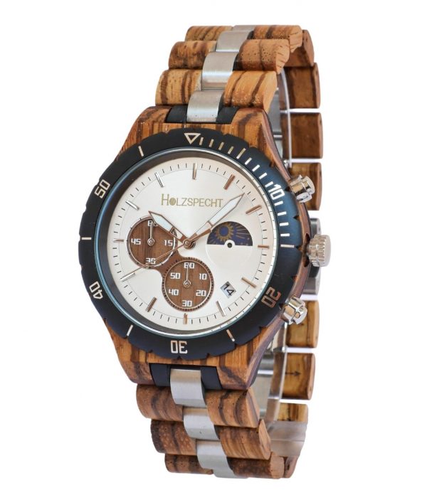 Wood Watch Torstein Zebra Wood Silver