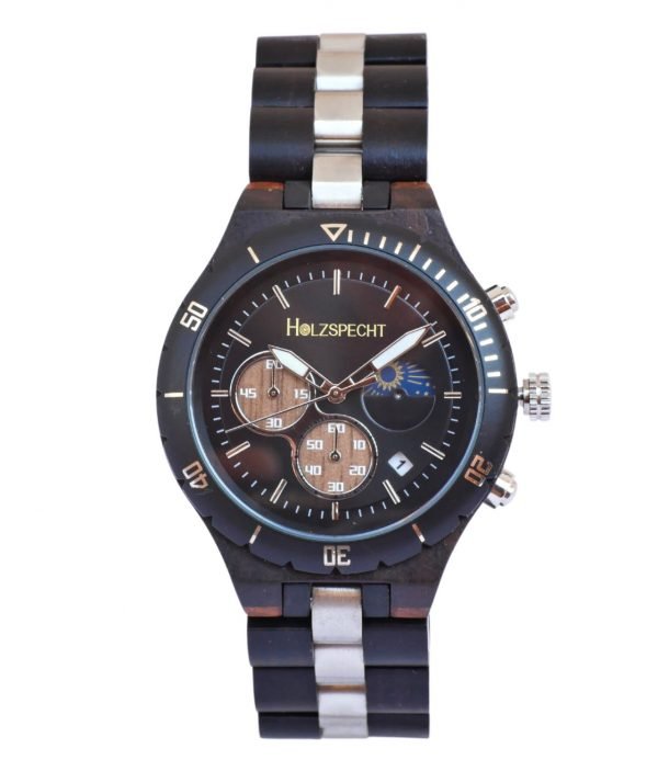 Holzspecht Wooden Watch Torstein Ebony Silver