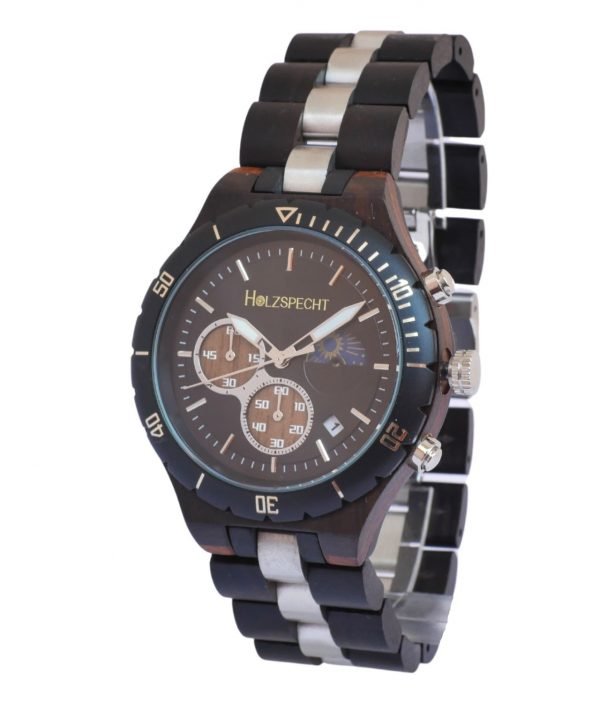 Holzspecht Wooden Watch Torstein Ebony Silver