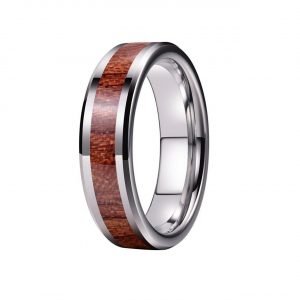Holzspecht Ring aus Tungsten mit Holz Naos